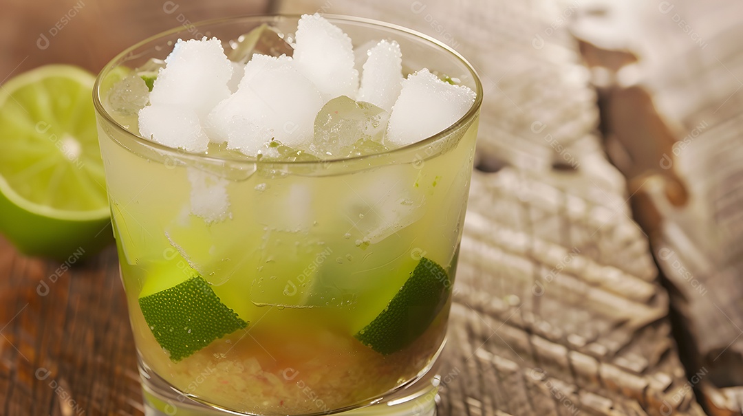 Um clássico coquetel brasileiro feito com cachaça açúcar e limão