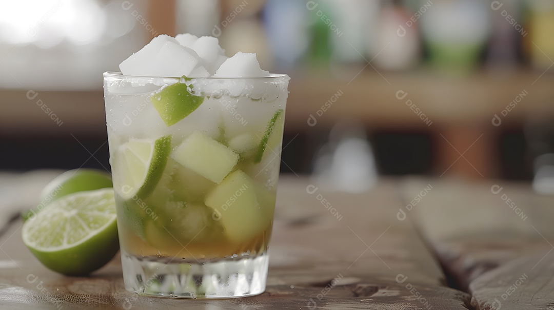 Um clássico coquetel brasileiro feito com cachaça açúcar e limão