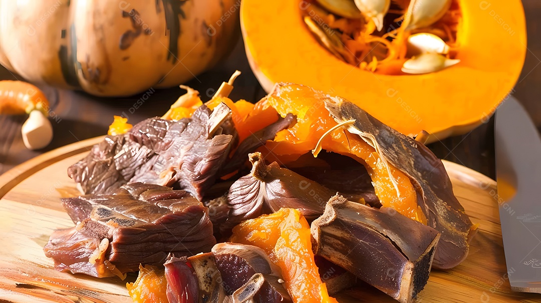 Carne seca com abobora