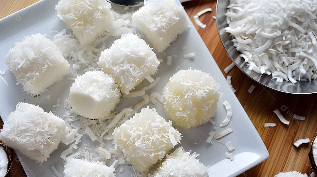Cocada um doce de coco geralmente feito com açúcar e leite condensado