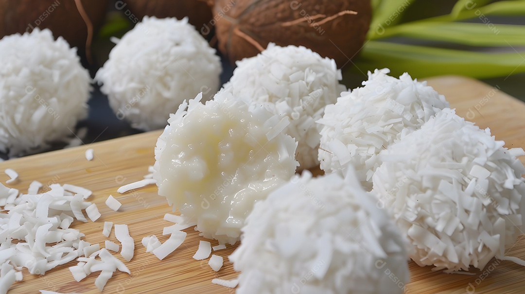 Um doce de coco geralmente feito com açúcar e leite condensado