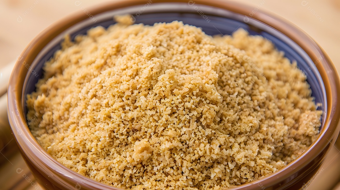 Farofa uma mistura de farinha de mandioca torrada