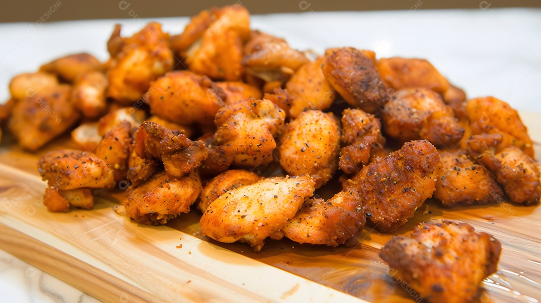 Frango a passarinho pedaços de frango temperados e fritos