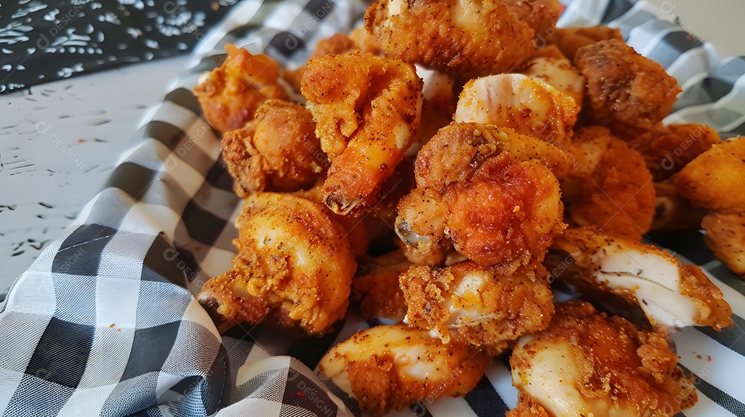 Frango a passarinho pedaços de frango temperados e fritos