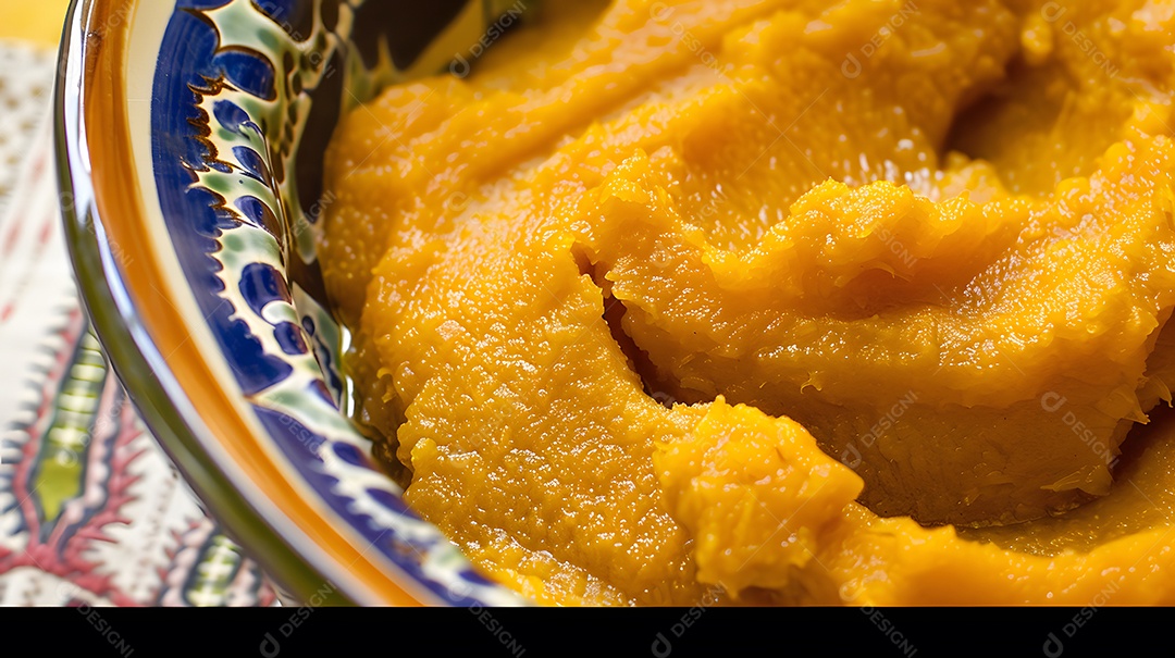 Quibebe um saboroso purê de abóbora frequentemente servido como acompanhamento