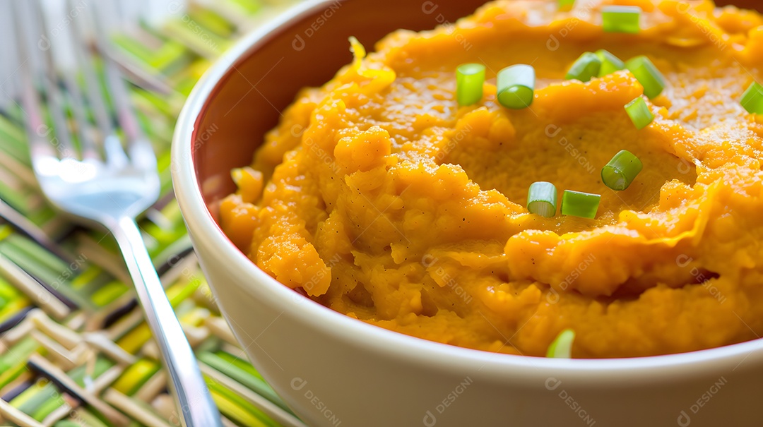 Quibebe um saboroso purê de abóbora frequentemente servido como acompanhamento