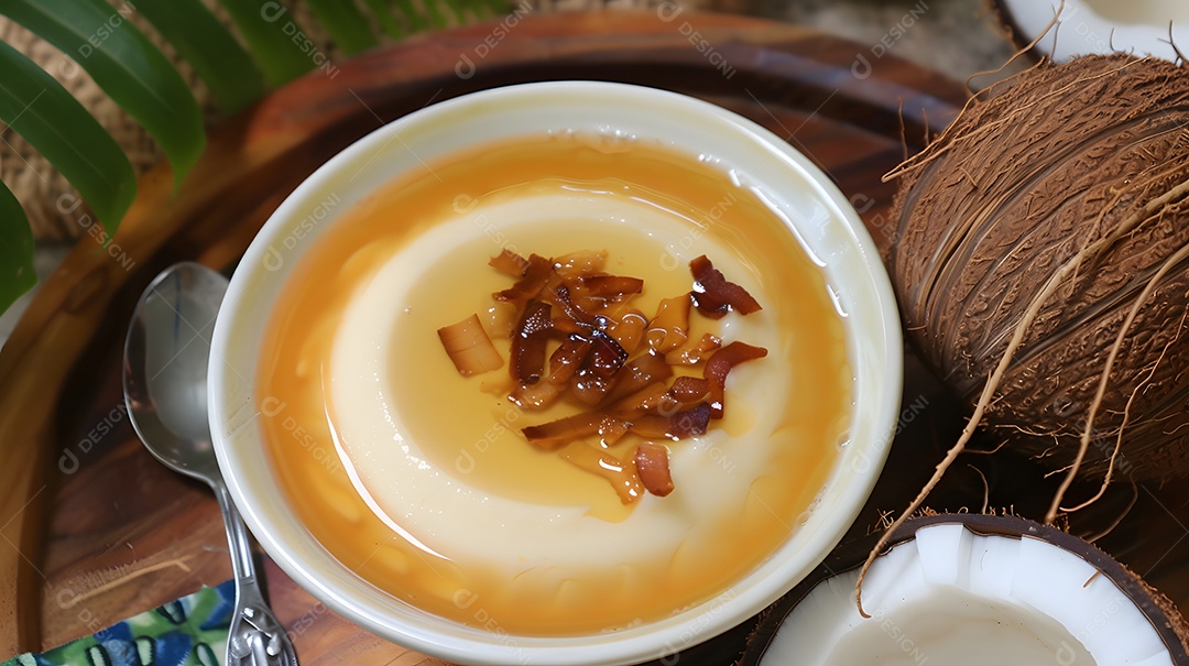 Quindim uma sobremesa doce de creme de coco