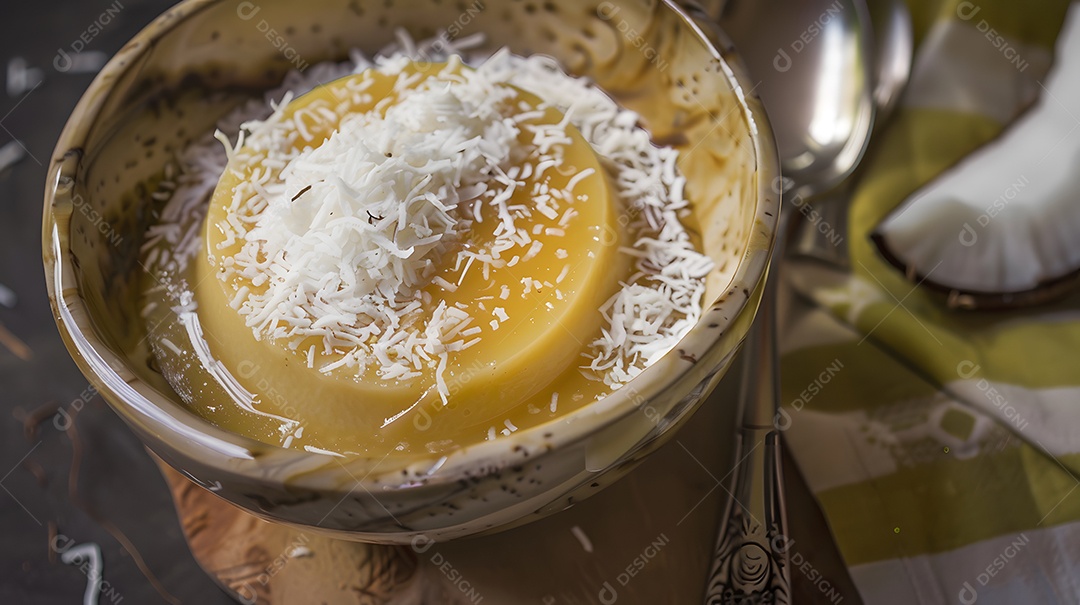 Quindim uma sobremesa doce de creme de coco