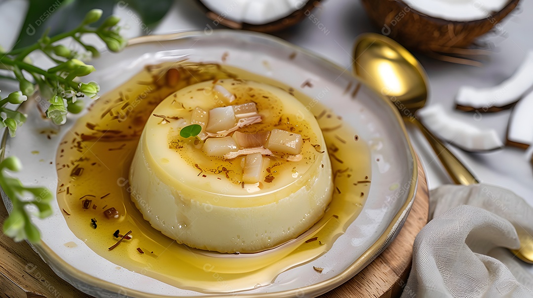 Quindim uma sobremesa doce de creme de coco