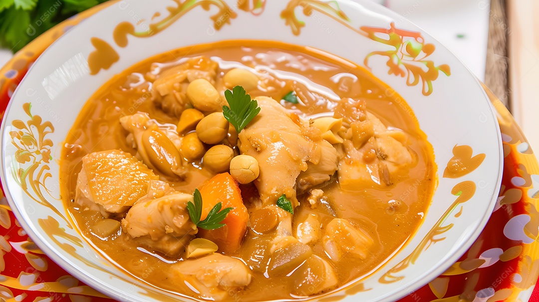 Ximxim de galinha um saboroso ensopado de frango e amendoim