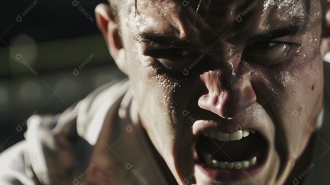 Um close da expressão intensa de um jogador durante um jogo