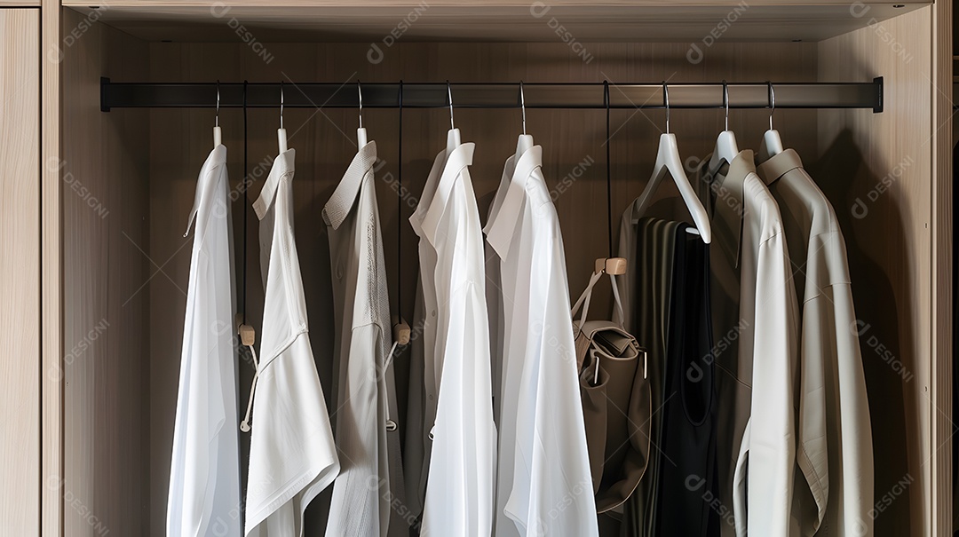 Um guarda roupa minimalista com uma coleção cápsula de peças essenciais