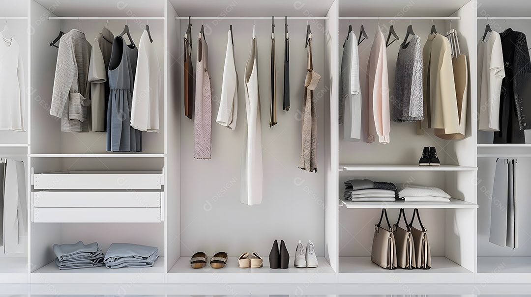 Um guarda roupa minimalista com uma coleção cápsula de peças essenciais