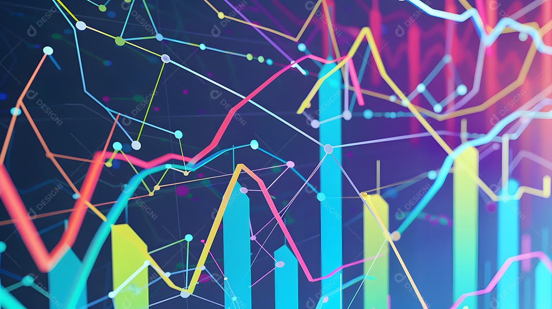 Fundo colorido do gráfico representando análise estatística