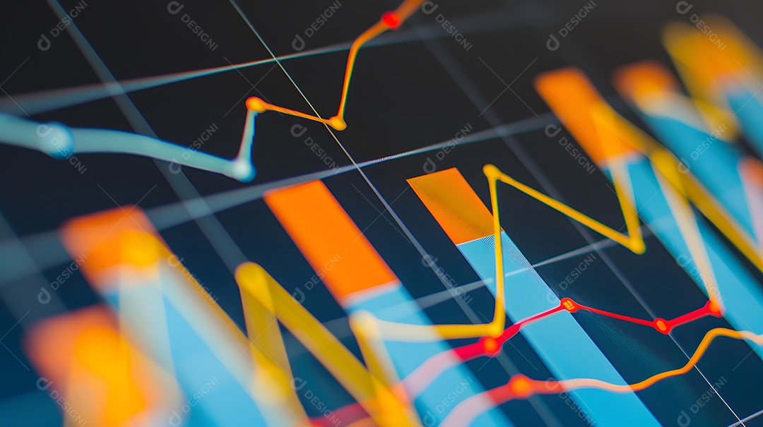 Fundo colorido do gráfico representando análise estatística