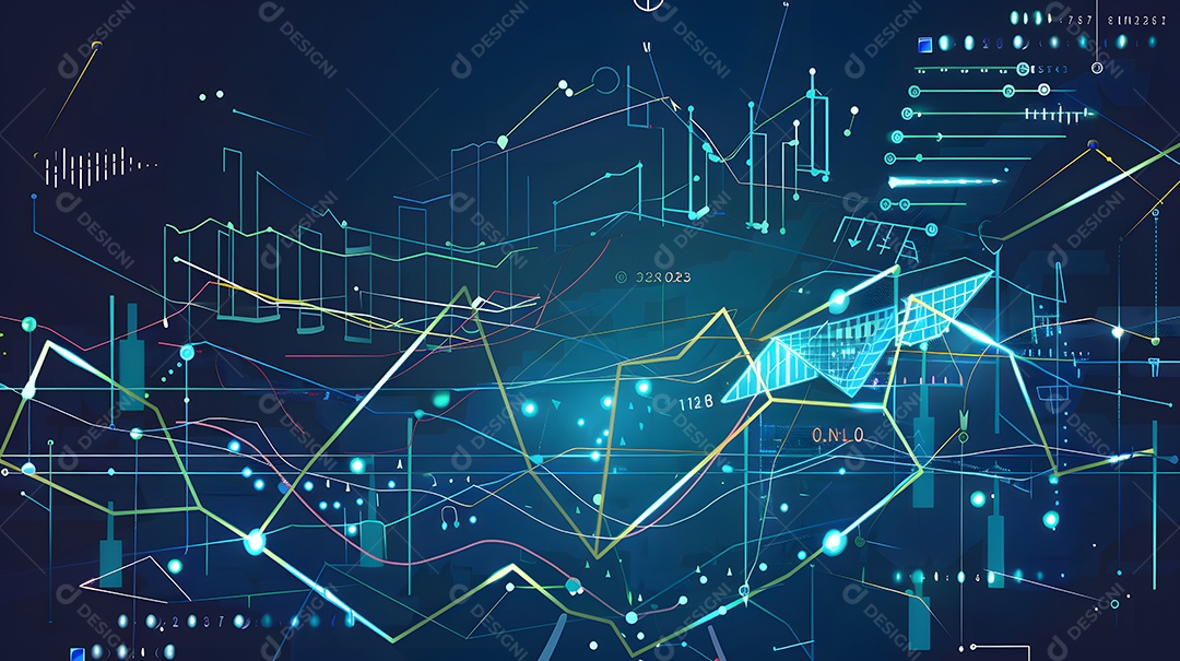 Troca de dados em finanças representada em um gráfico moderno
