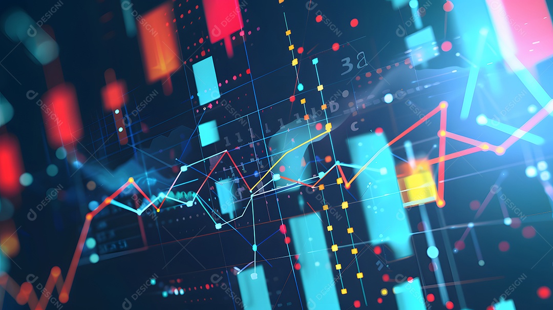 Troca de dados financeiros ilustrada através de formas geométricas