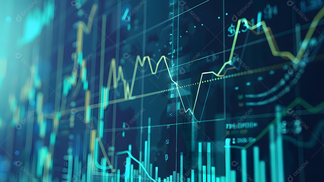 Troca de dados financeiros retratada em um gráfico dinâmico