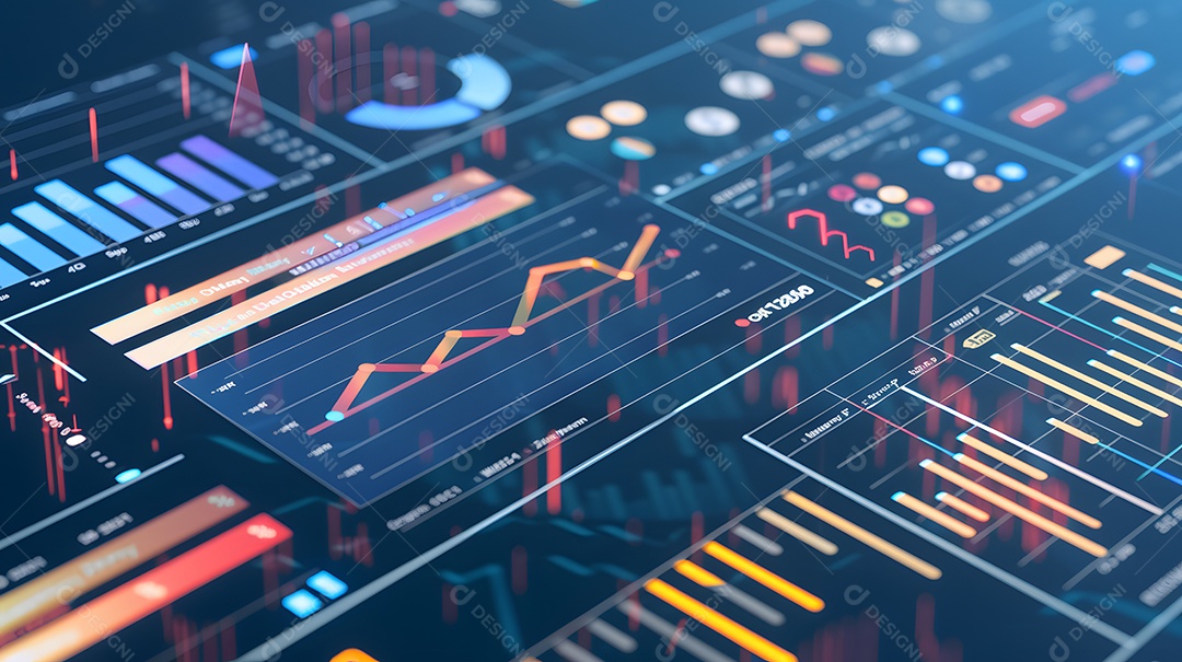 Estatísticas e diagrama mostrando a troca de dados em finanças
