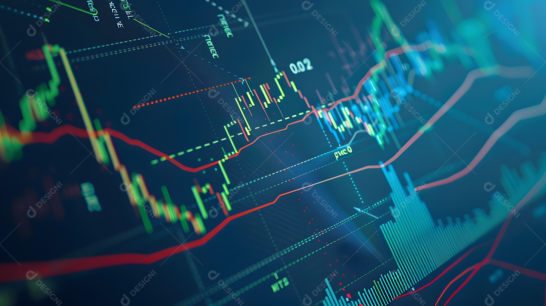 Gráfico de negócios de ações com um toque futurista