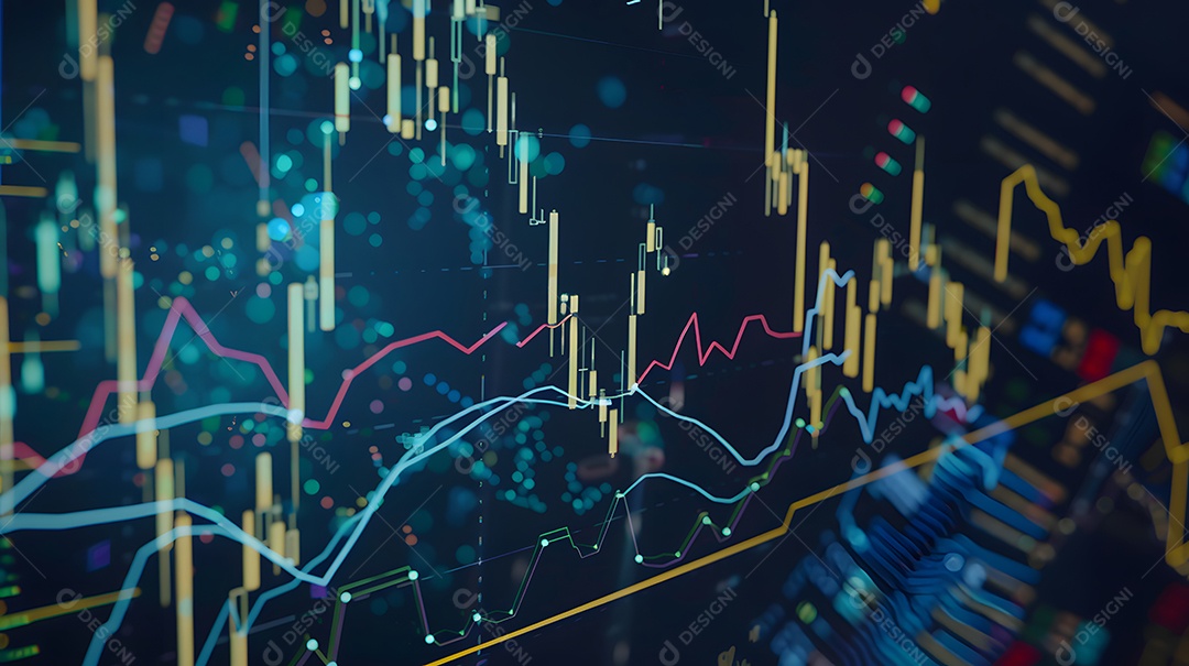 Gráfico de negócios de ações com um toque futurista