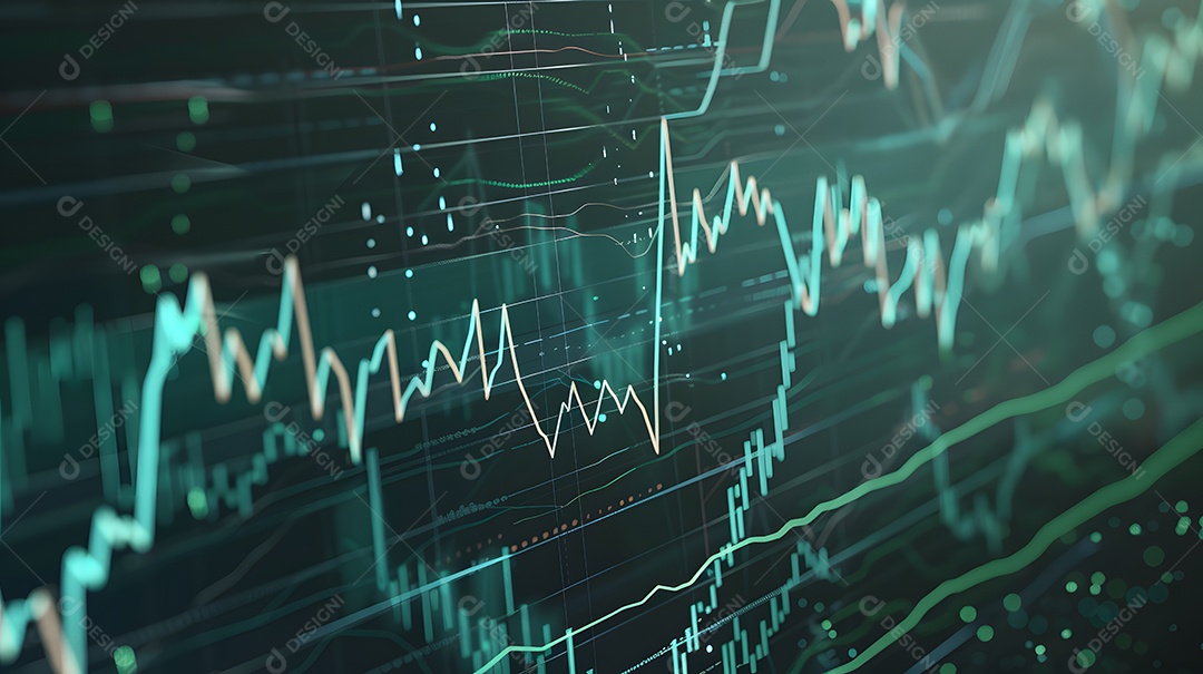 Gráfico de negócios de ações com um toque futurista