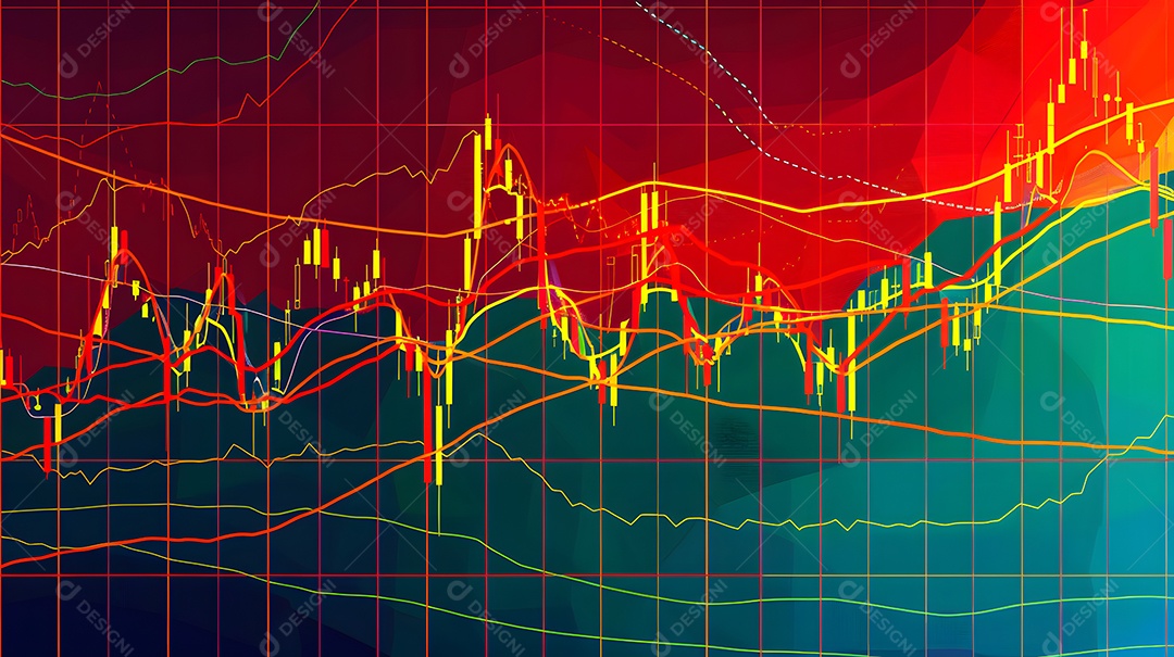 Padrões comerciais representados em um fundo de gráfico moderno