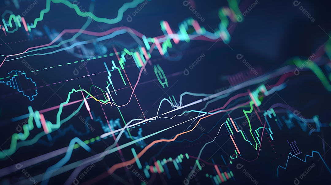 Padrões comerciais representados em um fundo de gráfico moderno