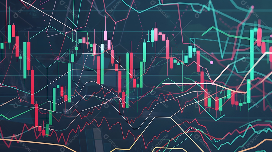 Padrões comerciais representados em um fundo de gráfico moderno