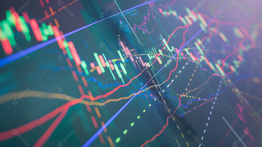 Padrões comerciais representados em um fundo de gráfico moderno
