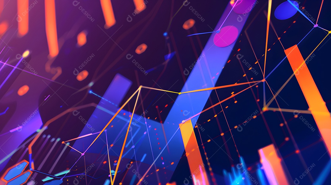 Análise de tendências representada por formas abstratas