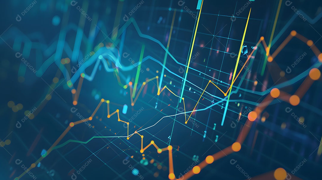 Antecedentes do gráfico abstrato apresentando troca de dados em finanças