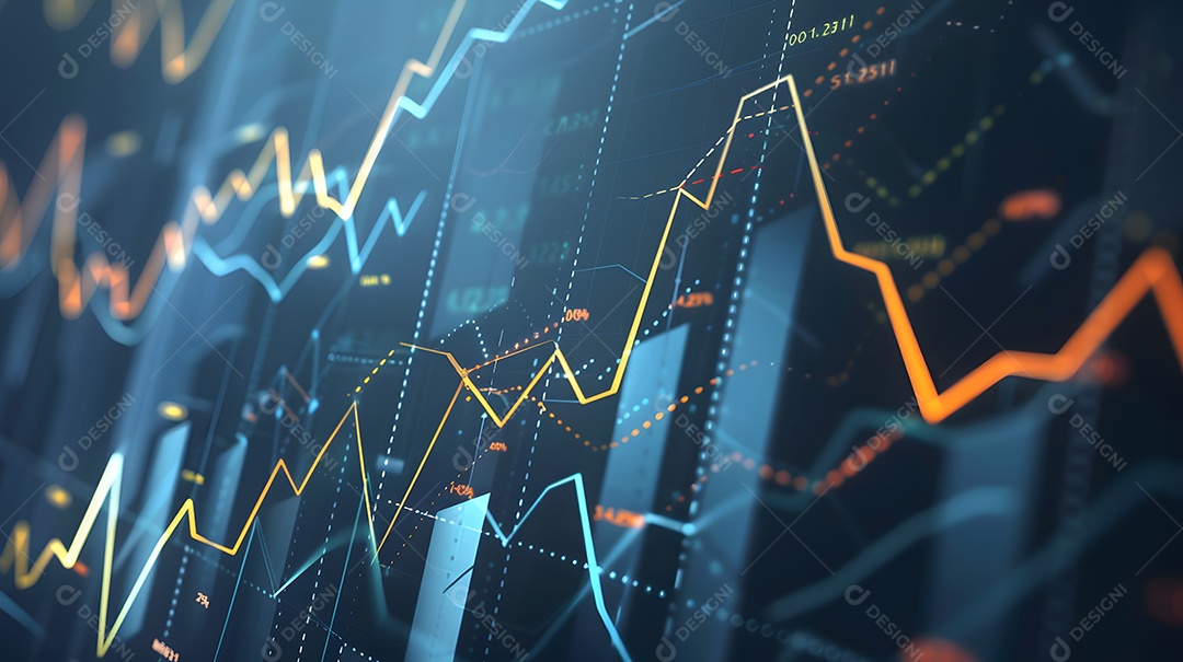 Antecedentes do gráfico abstrato apresentando troca de dados em finanças