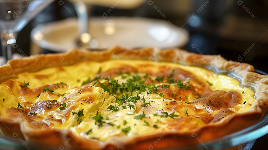 Uma quiche cremosa Lorraine
