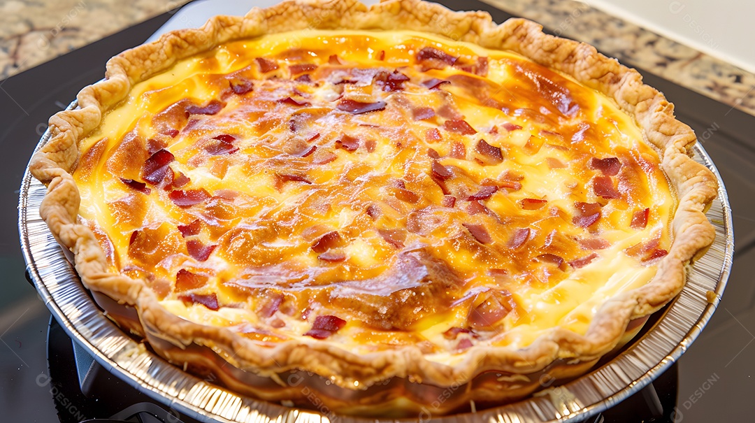 Uma quiche cremosa Lorraine