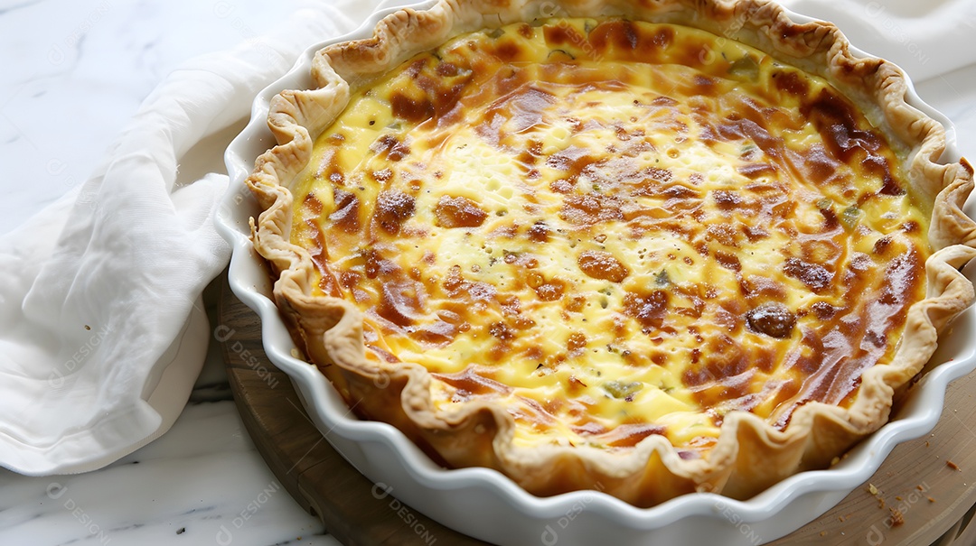 Uma quiche cremosa Lorraine