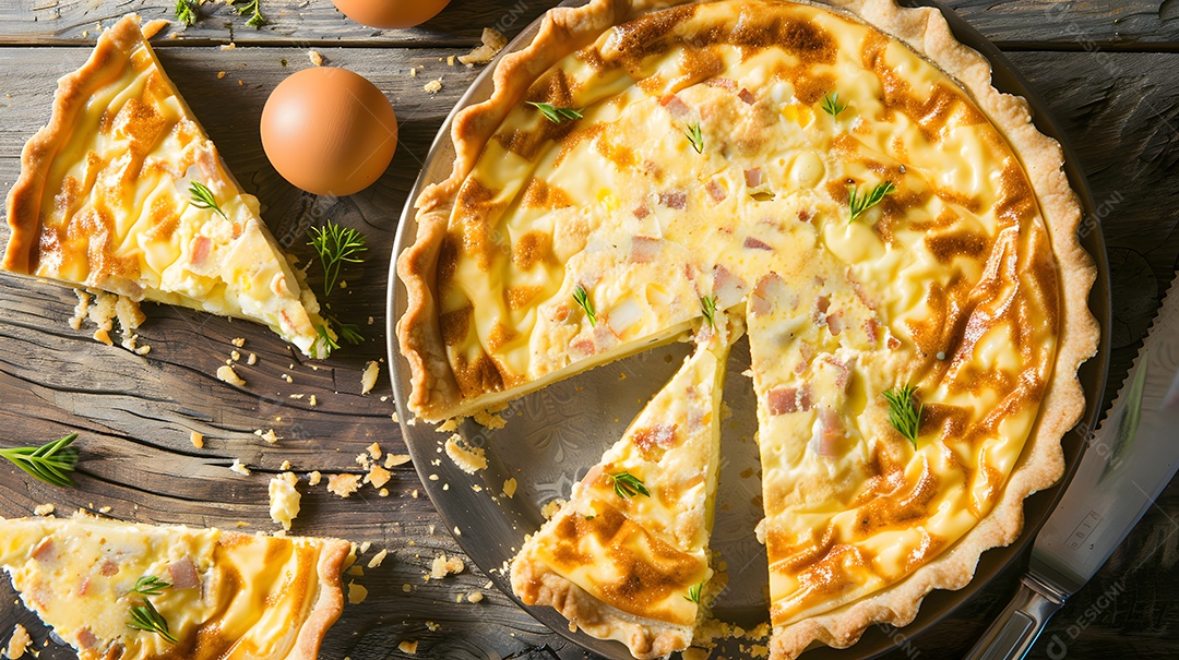 Uma quiche cremosa Lorraine