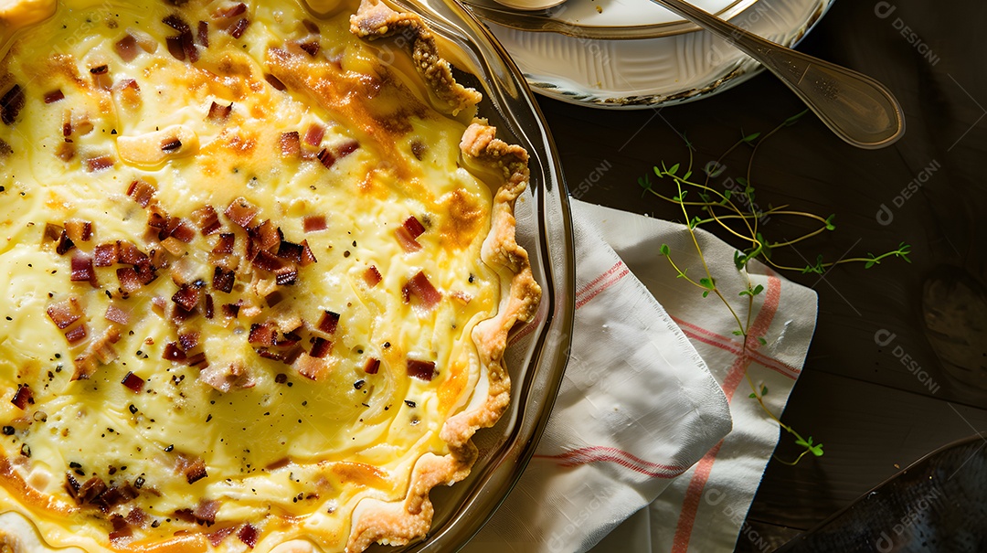 Uma quiche cremosa Lorraine