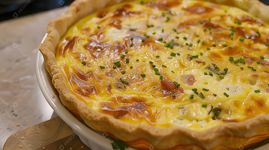 Uma quiche cremosa Lorraine