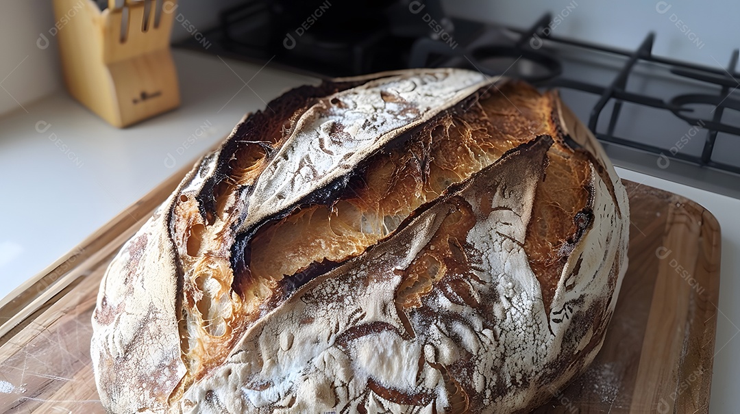 Um pão pain de campagne crocante e mastigável