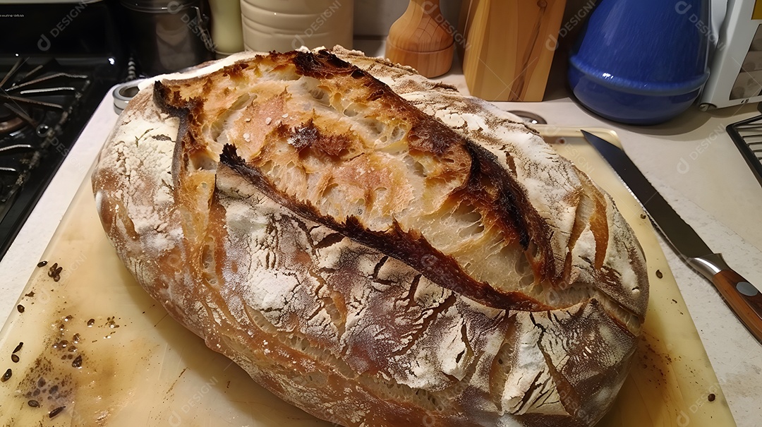 Um pão pain de campagne crocante e mastigável
