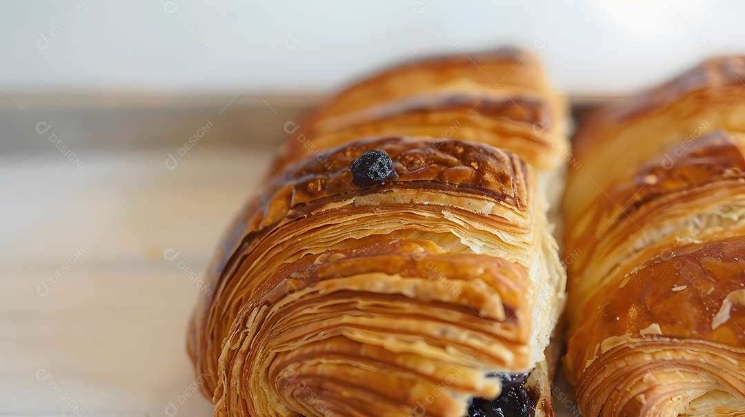 Uma massa escamosa de pain au chocolate