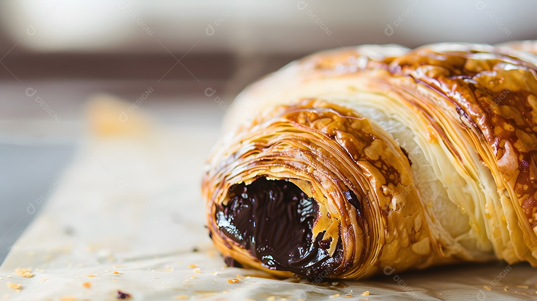 Uma massa escamosa de pain au chocolate
