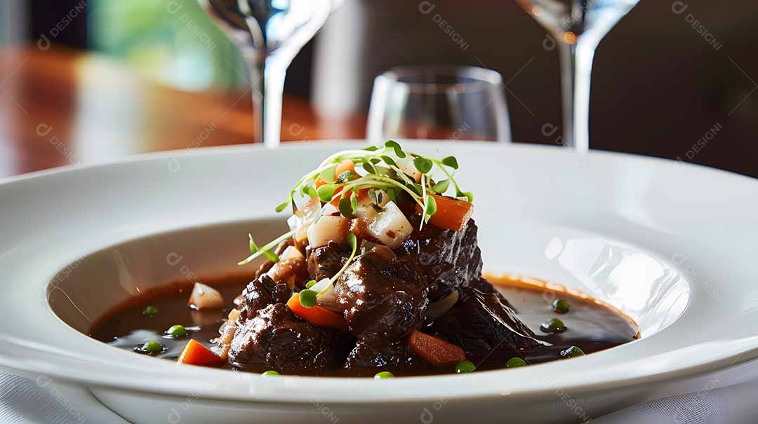 Um farto bife bourguignon