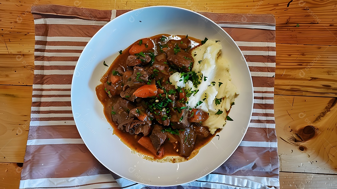 Um farto bife bourguignon
