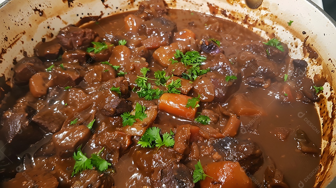 Um farto bife bourguignon