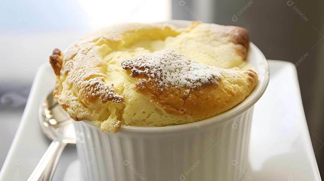 Uma sobremesa suflê leve e arejada