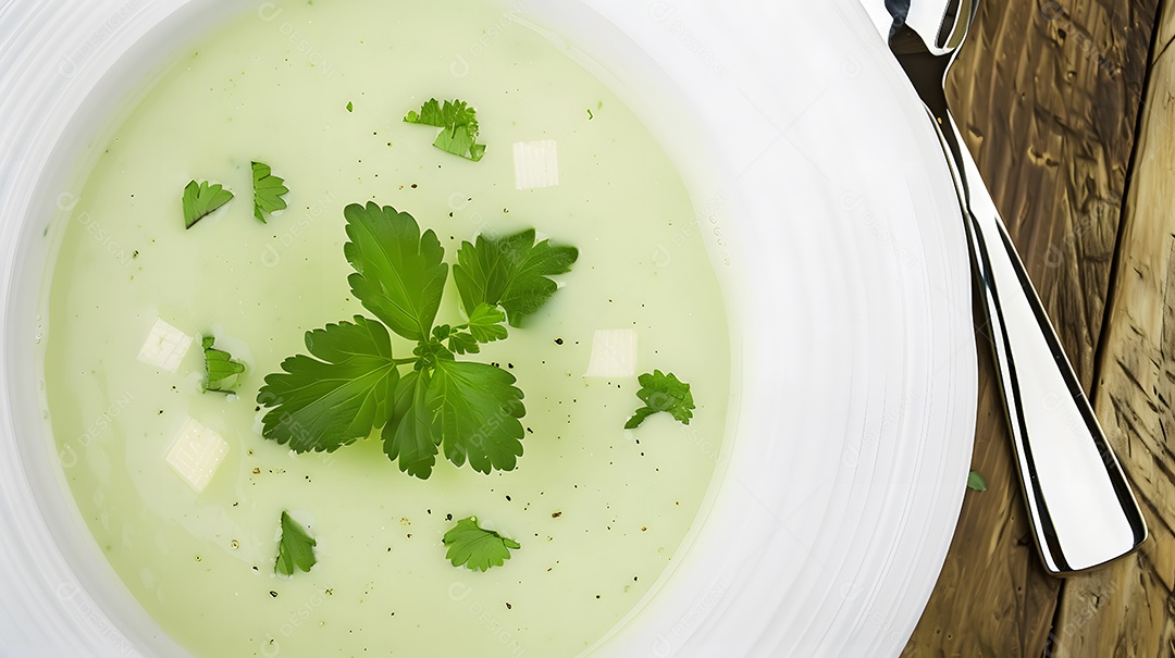 Uma sopa vichyssoise leve e refrescante