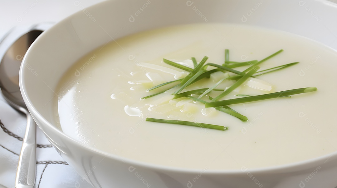 Uma sopa vichyssoise leve e refrescante