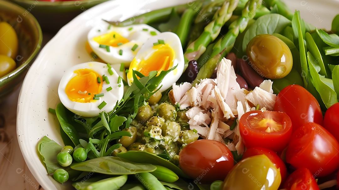 Uma refrescante salada niçoise